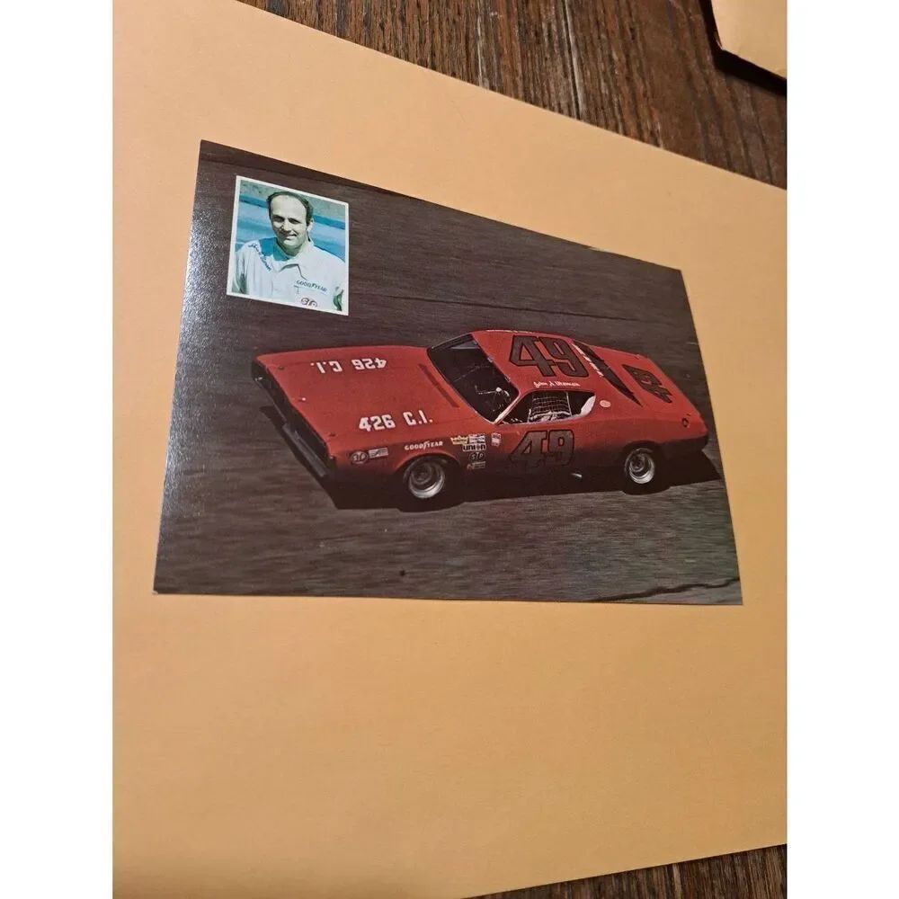 Vintage John L. Utsman #49 NASCAR STP Postcard 5x7 Dodge Charger Unused Race